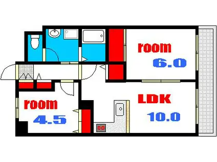 オルゴグラード広島(2LDK/4階)の間取り写真