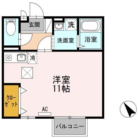 セジュールコスモ(ワンルーム/1階)の間取り写真