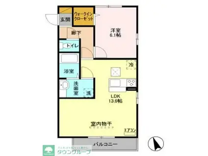 リヴェール(1LDK/3階)の間取り写真