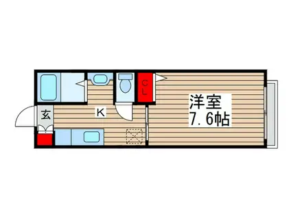 ミラージュコート(1K/1階)の間取り写真