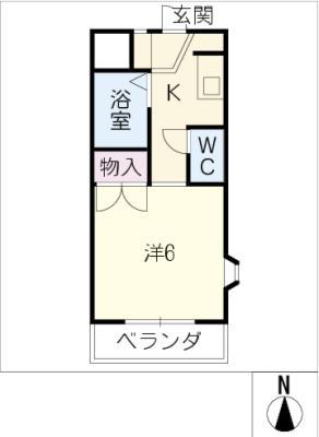 ブルームてんま(1K/2階)の間取り写真