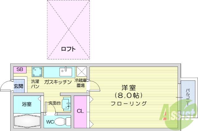 ダンディピ-ス(1K/1階)の間取り写真