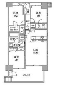 カシータ垂水駅前(3LDK/6階)の間取り写真