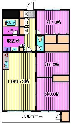 PLENDY浦和別所(3LDK/3階)の間取り写真