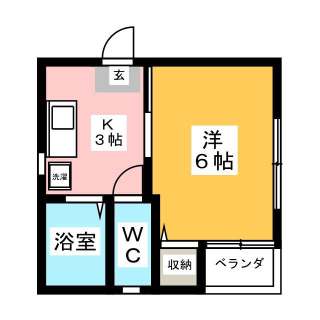クレールメゾンII(1K/3階)の間取り写真