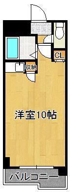 ビレ2号棟(ワンルーム/3階)の間取り写真