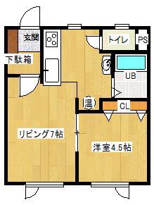 PEANUTS(1LDK/2階)の間取り写真