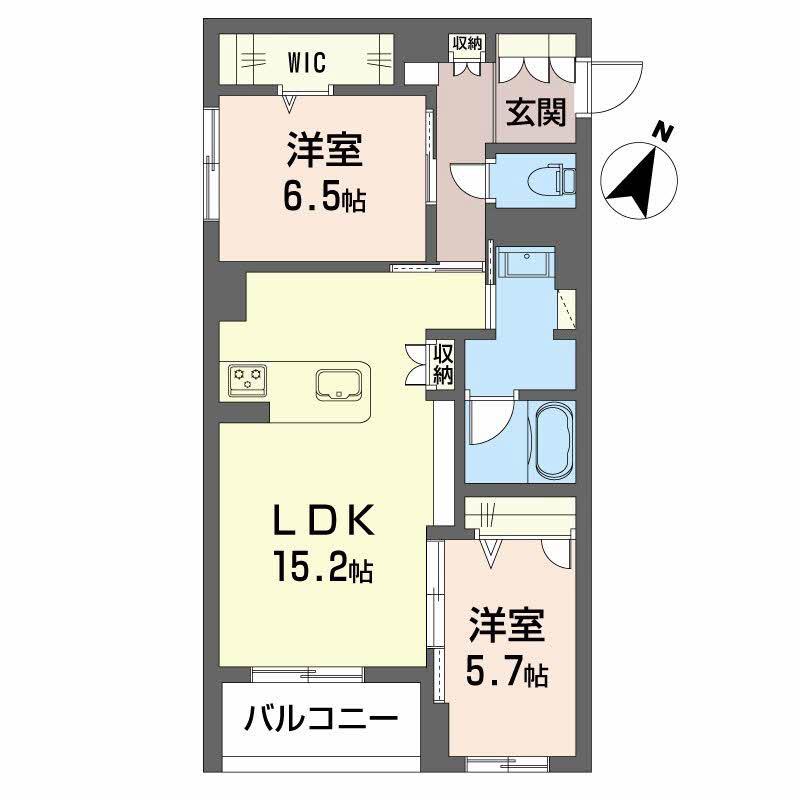 FOREST GARDEN(2LDK/1階)の間取り写真