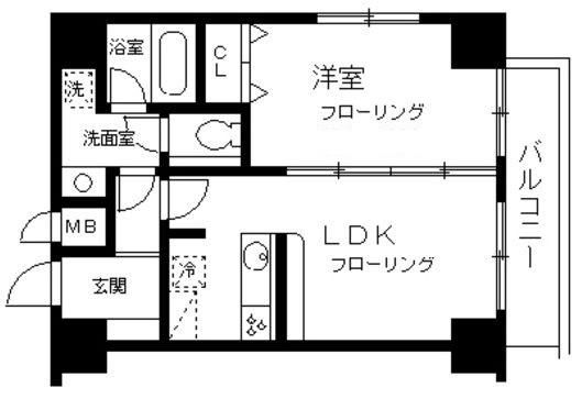 リオヴェルジュ(1LDK/3階)の間取り写真
