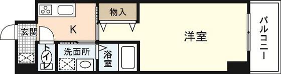フェリーチェグランデ舟入中町(1K/3階)の間取り写真