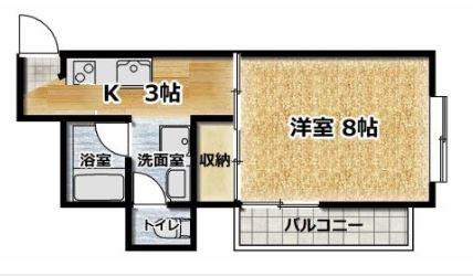 ハイツ大泉 II(1K/1階)の間取り写真