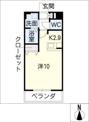 ブルーム名駅(ワンルーム/5階)の間取り写真