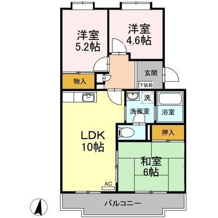 ルミエール湘南(3LDK/1階)の間取り写真