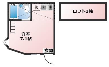 スカイハイツIII(ワンルーム/1階)の間取り写真