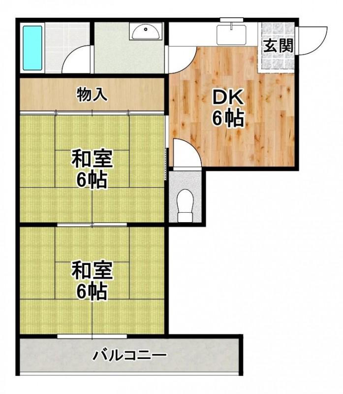 広瀬ハイツ(2DK/3階)の間取り写真