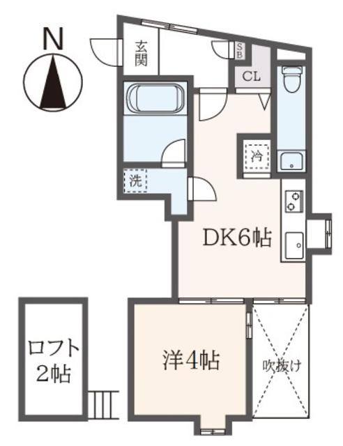アルピーノ神大寺(1DK/3階)の間取り写真