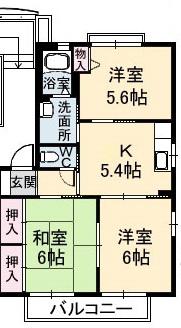 メゾンプラネ A棟(3K/2階)の間取り写真