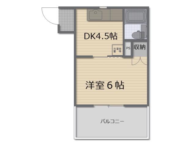 曙町胡子屋ビル(1DK/1階)の間取り写真
