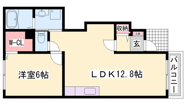 フォルストI(1LDK/1階)の間取り写真
