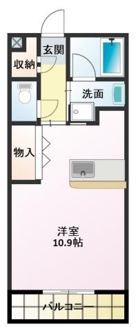 ドリームピア大蒲(ワンルーム/1階)の間取り写真