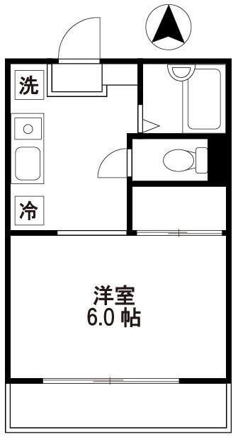 シャルマン西巣鴨(ワンルーム/2階)の間取り写真
