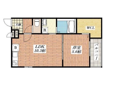 フジパレス 光陽(1LDK/3階)の間取り写真