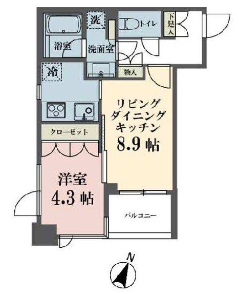 メゾンビスタ渋谷宇田川(1LDK/3階)の間取り写真