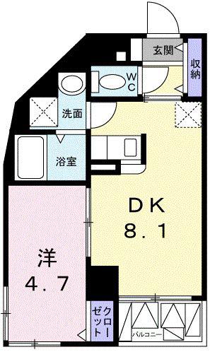 ブルーグレイス馬込(1LDK/2階)の間取り写真