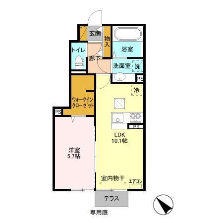 コンフォールコートII(1LDK/1階)の間取り写真