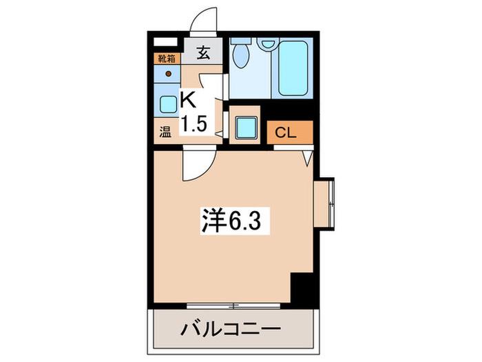 SS第3ビル(1K/8階)の間取り写真