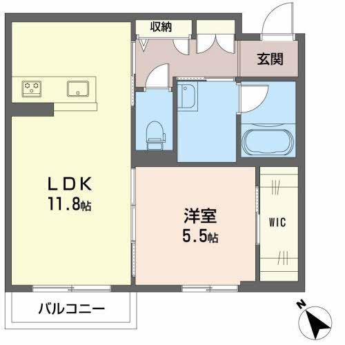 コンフォートガーデン(1LDK/1階)の間取り写真