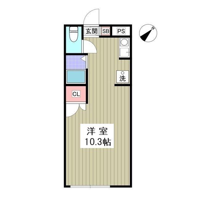 久保田ハイツひまわりA(ワンルーム/1階)の間取り写真