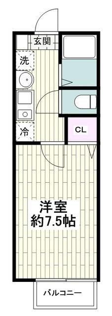 エクセルコート(1K/2階)の間取り写真