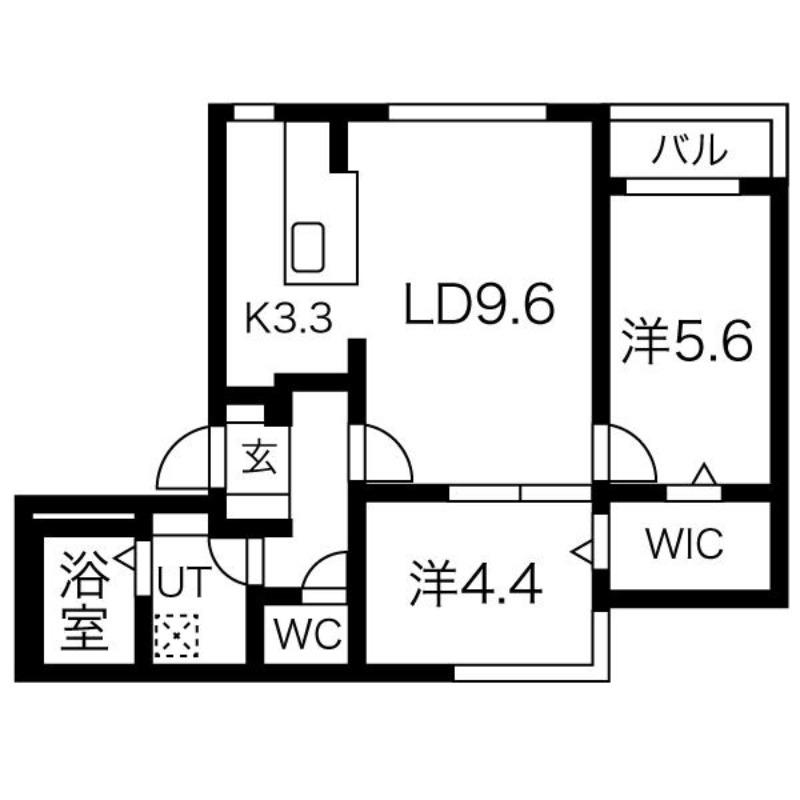 地下鉄南北線 澄川駅 徒歩9分 4階建 築3年(2LDK/4階)の間取り写真