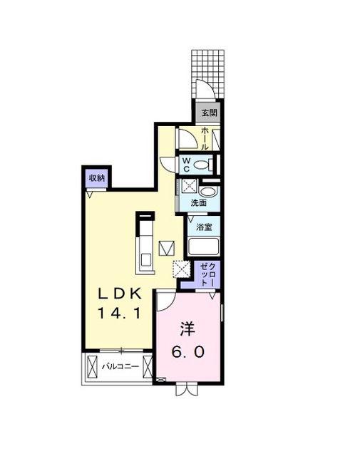 BLESS草加松原 C棟(1LDK/1階)の間取り写真