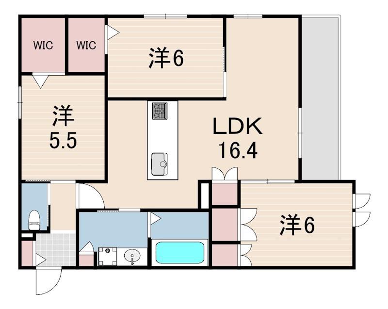 CITRUS 武庫之荘(3LDK/2階)の間取り写真