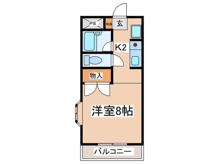 フィールドハイム(1K/2階)の間取り写真