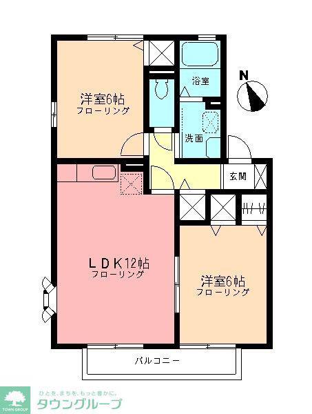ヴェルドミールII(2LDK/2階)の間取り写真