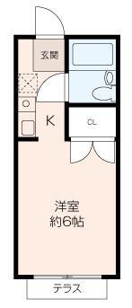 ジュネパレス 藤沢 第12(ワンルーム/1階)の間取り写真