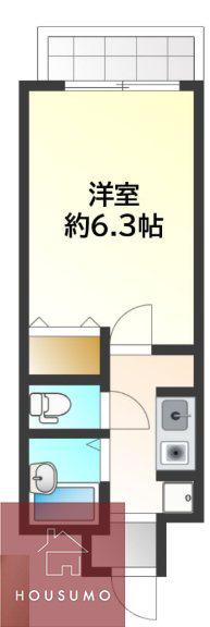アストレア豊中清風荘(1K/4階)の間取り写真