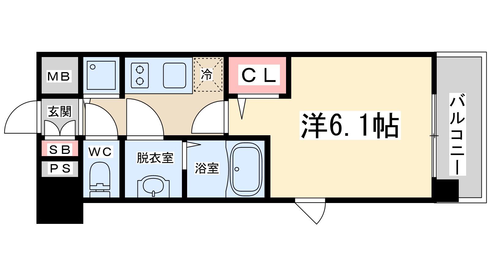 プレサンス新大阪ヴィガ(1K/4階)の間取り写真