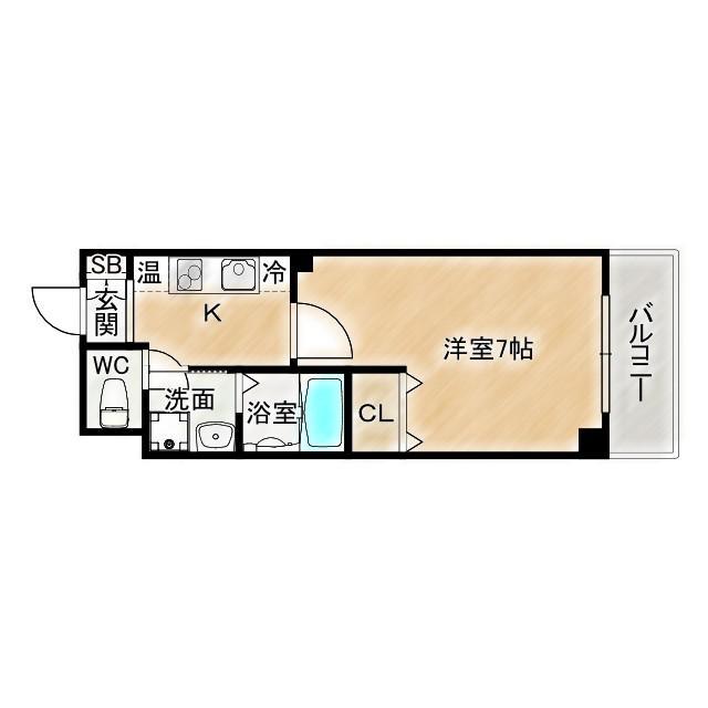 みおつくし城北(1K/3階)の間取り写真