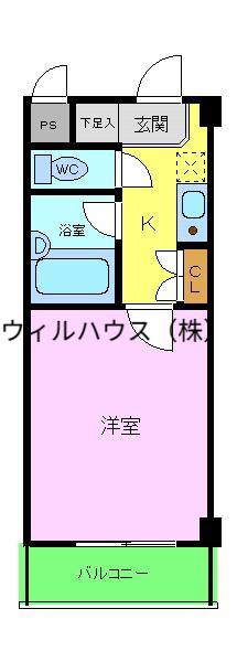 KSハイム2(1K/3階)の間取り写真