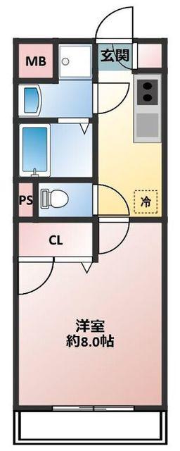 東武東上線 成増駅 徒歩13分 4階建 築14年(1K/4階)の間取り写真
