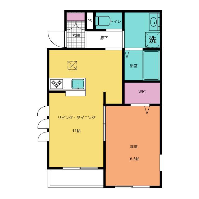レーヌメゾン(1LDK/1階)の間取り写真