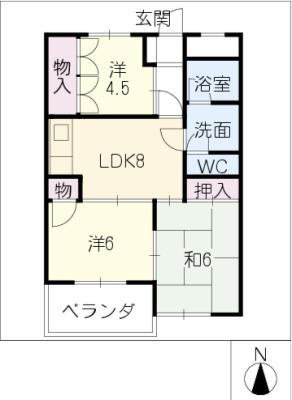 黒沢台第2ハイツ(3LDK/1階)の間取り写真
