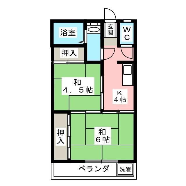 コーポM(2K/1階)の間取り写真