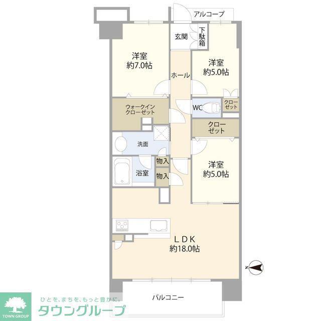 プラウドシティ南山(3LDK/7階)の間取り写真