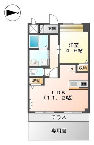 ピアレスMII(1LDK/1階)の間取り写真