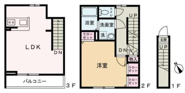 ミハス東大井(1LDK/2階)の間取り写真